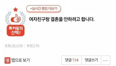 오늘도 한 커플이 깨지는 네이트판...