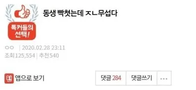 막내 동생 화났는데...무섭다