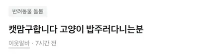 하다하다 이젠 캣맘도 구하는 당근마켓 ㄷㄷㄷㄷ